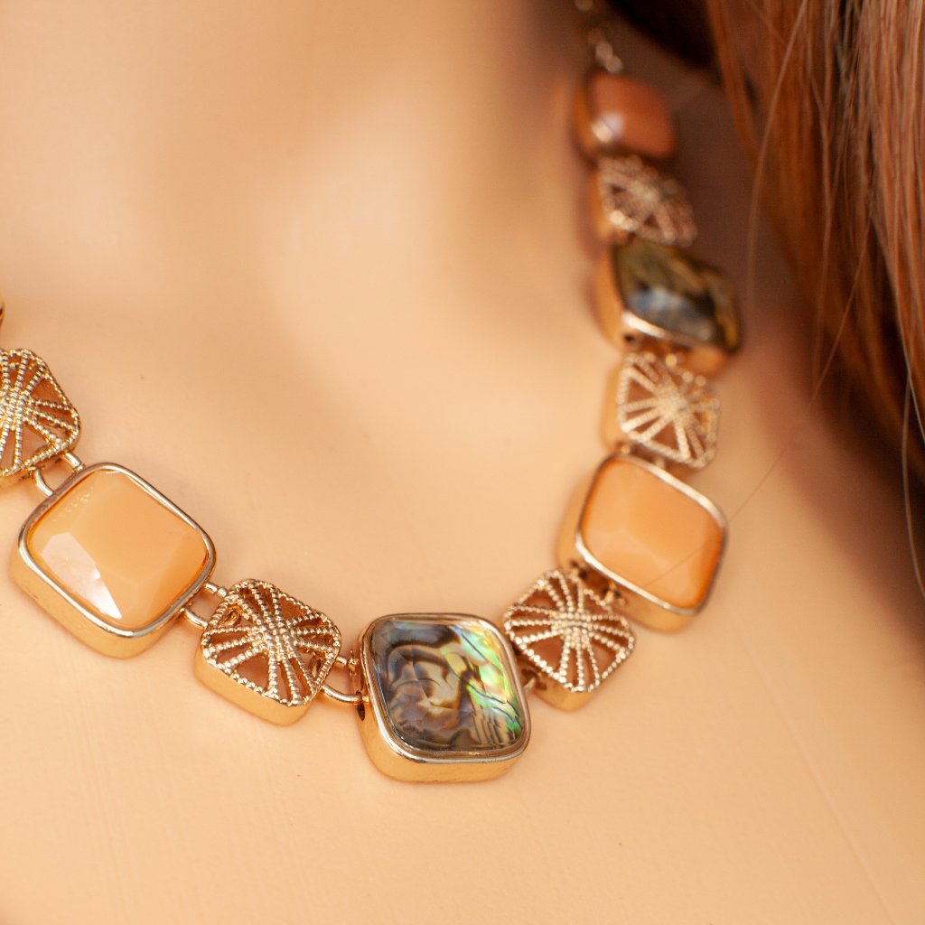 Nrq Multi Stone Gold Necklace